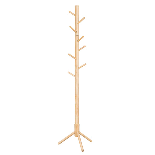 VASAGLE Standing Coat Rack, Solid Wood Coat Rack, Tree-Shaped Coat Rack with 8 Hooks, 3 Height Options, for Clothes, Hats, Bags - vue 9 sur 8