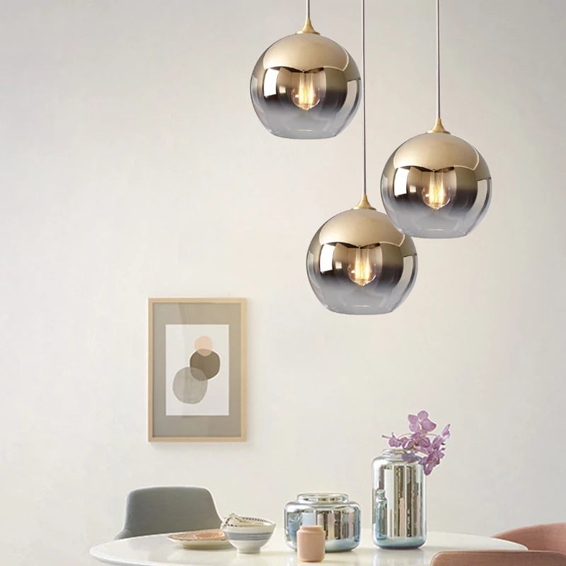 suspension modernes en verre pour décoration nordique