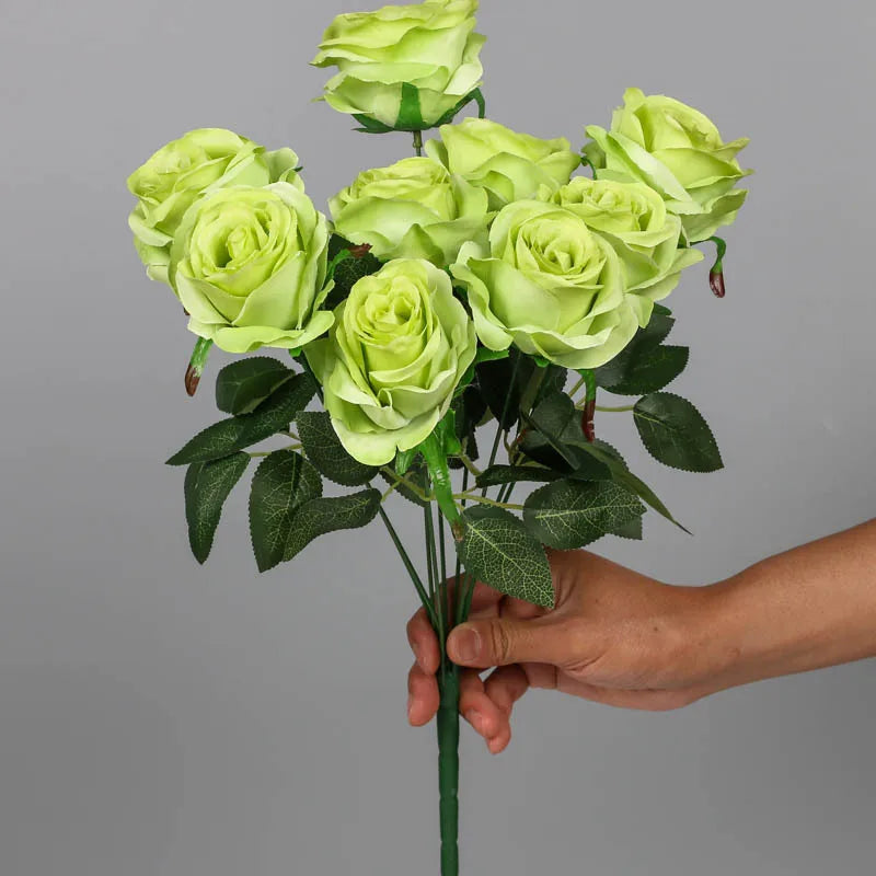 bouquet de roses artificielles en soie pour décoration intérieure - vue 13 sur 15