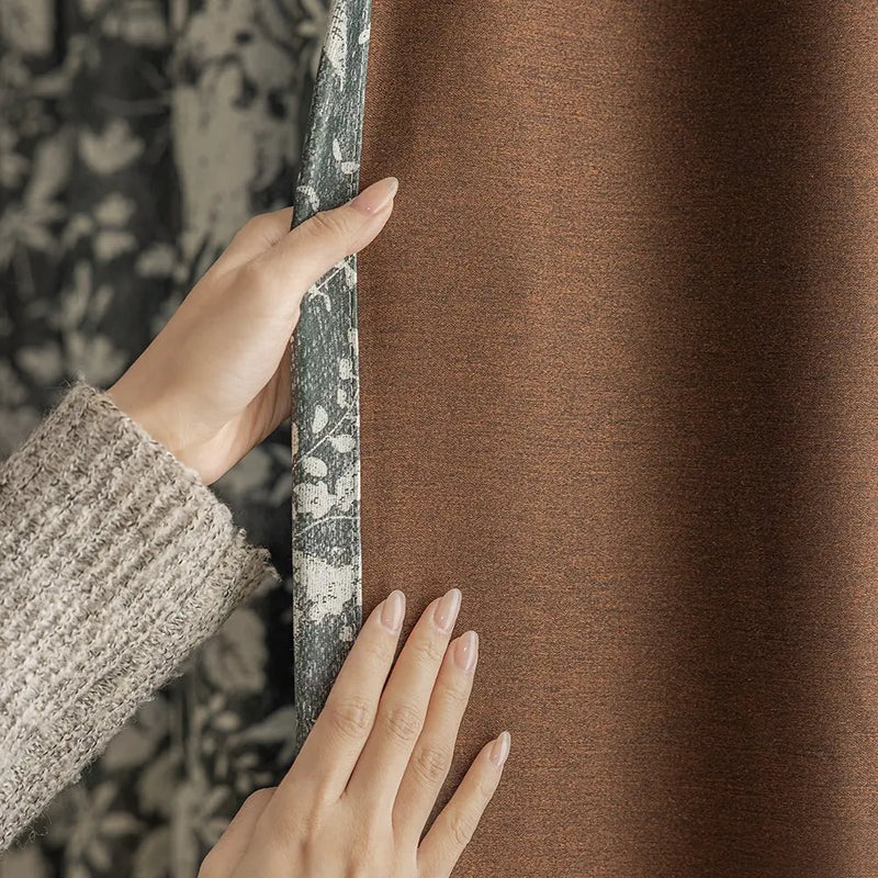 Rideau occultant floral élégant pour chambre salon intérieur