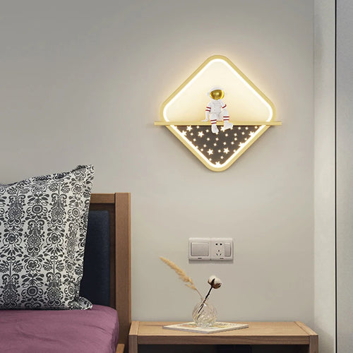Modern minimalist moon astronaut bedside lamp