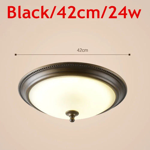 Plafonnier rond or/noir/Bronze plafonnier verre dépoli pour couloir salon cuisine LED lumineuse éclairage 110/220V - vue 13 sur 18