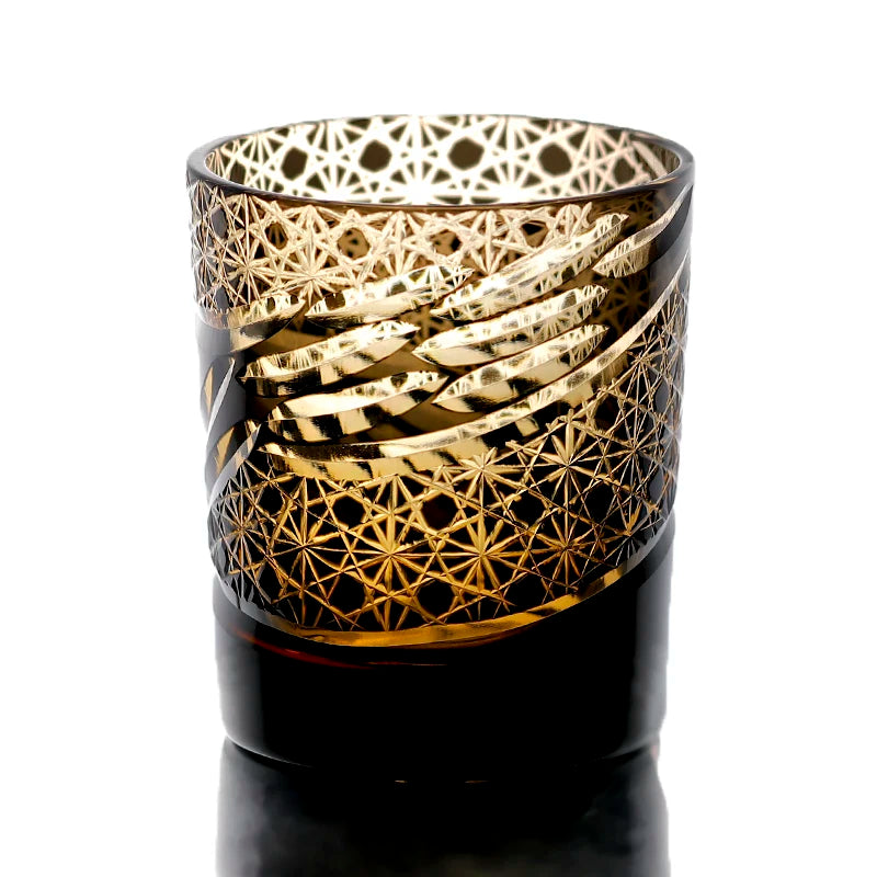 Verre whisky edo kiriko gravé main style japonais