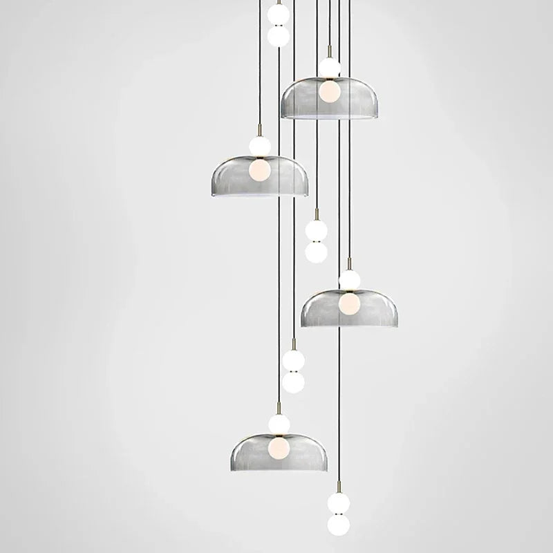 suspension post-moderne en verre pour décoration intérieure - vue 6 sur 15