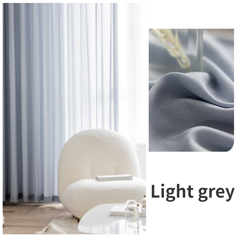 Rideau minimaliste translucide plissé isolant pour salon chambre - vue 9 sur 10