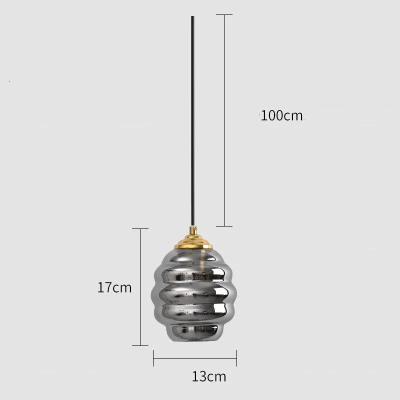 suspension moderne en verre teinté pour décoration intérieure - vue 9 sur 24