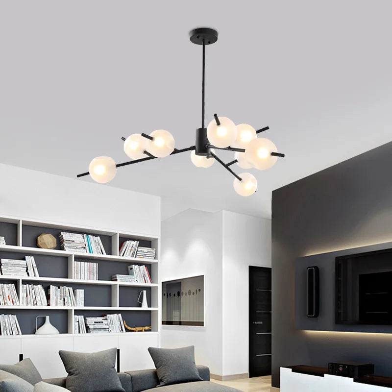 lustre à bulles en verre style minimaliste moderne - vue 4 sur 12