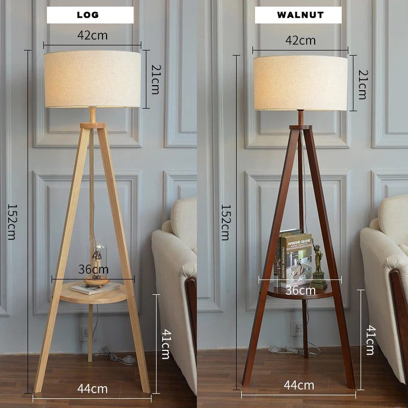 Lampadaire en bois moderne lampe sur pied nordique Art déco lampadaires pour salon LED canapé lampadaires café support décoratif - vue 7 sur 8