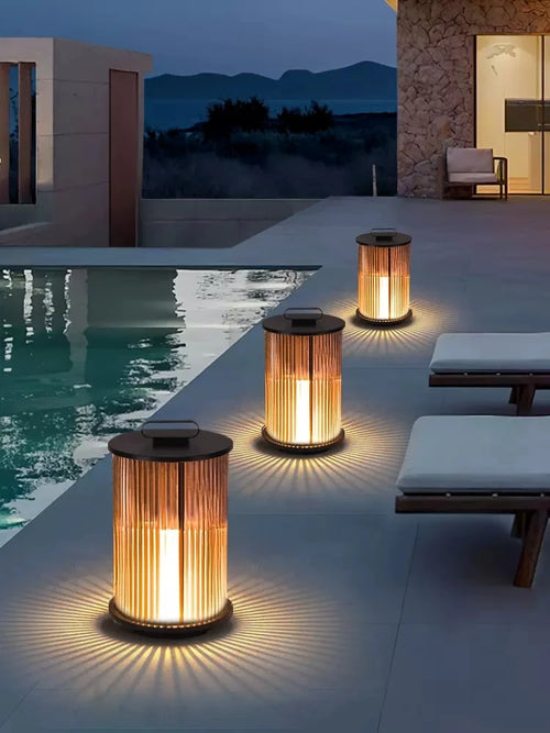 villa moderne lampe de jardin solaire extérieure étanche - vue 7 sur 9