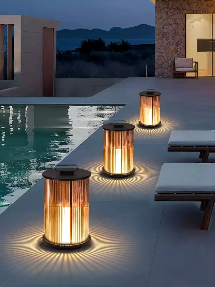 villa moderne lampe de jardin solaire extérieure étanche - vue 6 sur 9