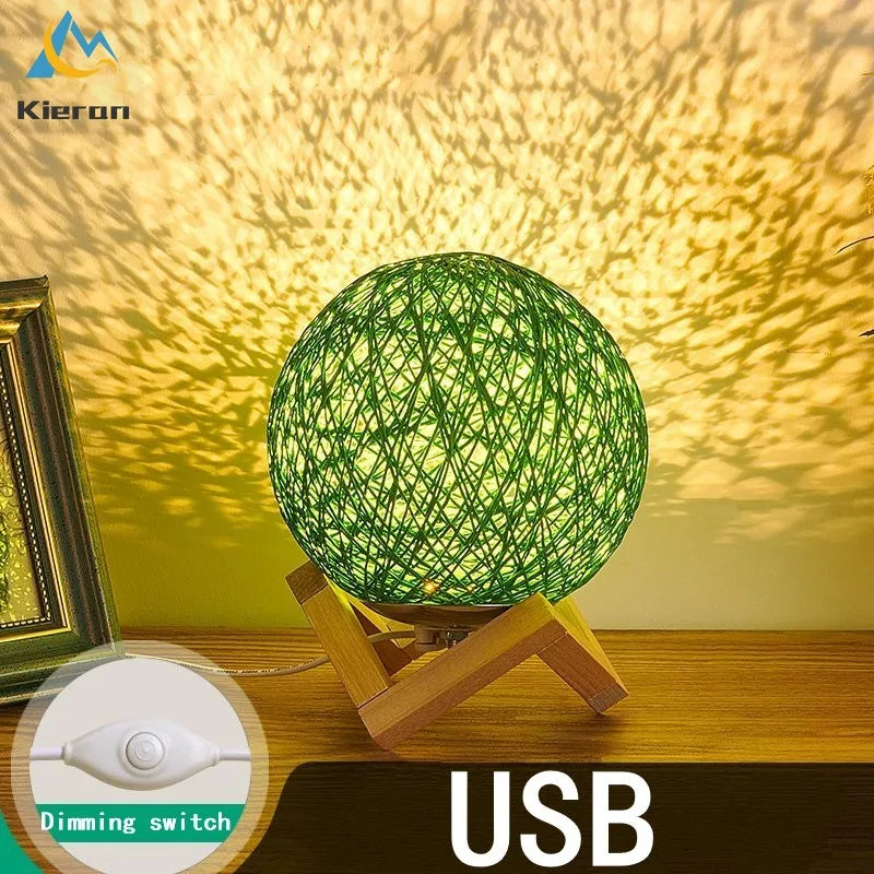 Lampe bois massif LED boule - vue 3 sur 11