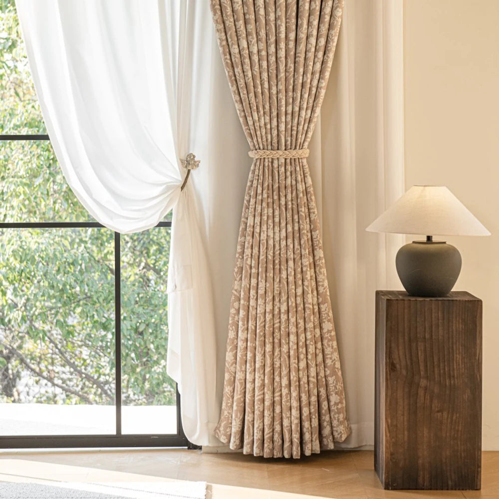 Rideau occultant floral moderne pour salon chambre - vue 4 sur 10
