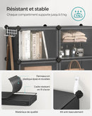SONGMICS 6-Compartment Shoe Rack, Modular Storage Shelf, 30 x 40 x 30 cm Compartment, with Door
