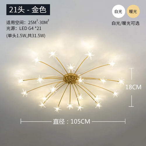 plafonnier étoile led pour éclairage intérieur moderne - vue 9 sur 18