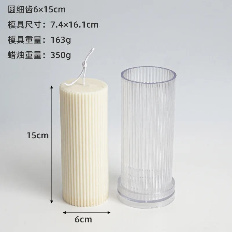 moule cylindrique à rayures pour fabrication de bougies en acrylique - vue 9 sur 14