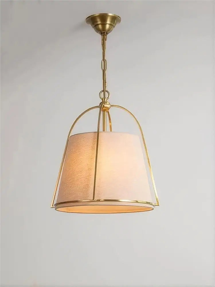 lustre américain simple en tissu avec lumière led créative - vue 3 sur 7