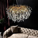 lustre en cristal doré design nordique à led décoratif