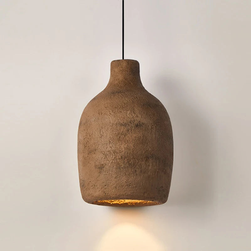 suspension led design rétro nordique wabi sabi pour décoration maison - vue 5 sur 8