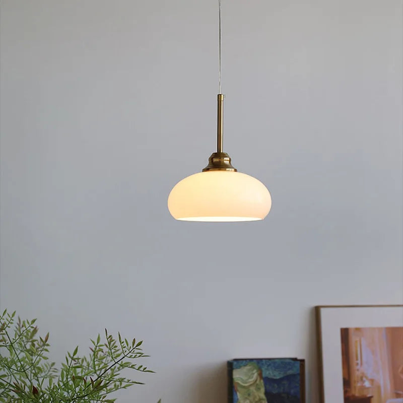 Suspension nordique blanc lait moderne Bauhaus Suspension pour cuisine salle à manger Suspensions décoration de la maison - vue 6 sur 10
