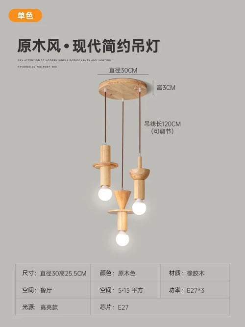 suspension moderne en rondins style japonais pour intérieur élégant