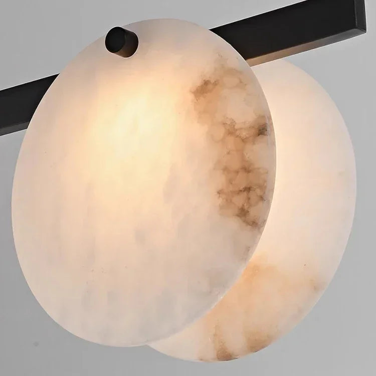 suspension moderne en marbre et cuivre pour décoration intérieure - vue 6 sur 7