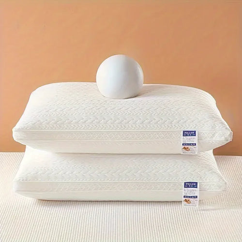 Knitted pillow neck protection, sleep pillow core, moisture absorbing and breathable household pillows, bedding bedroom pillows - vue 4 sur 6
