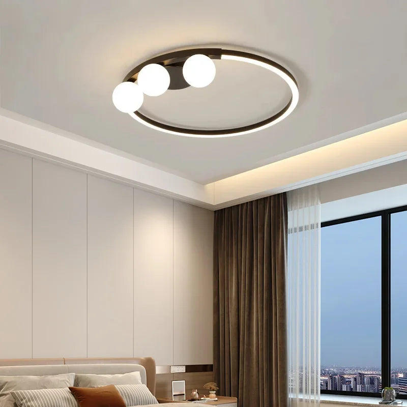 plafonnier led minimaliste moderne lustres éclairage luminaire - vue 6 sur 9