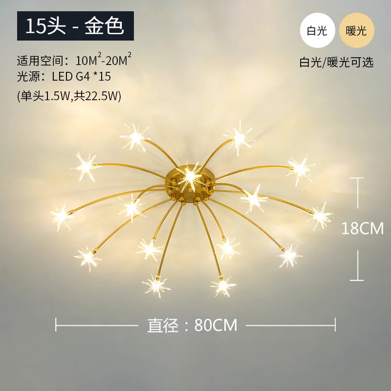 plafonnier étoile led pour éclairage intérieur moderne - vue 15 sur 18