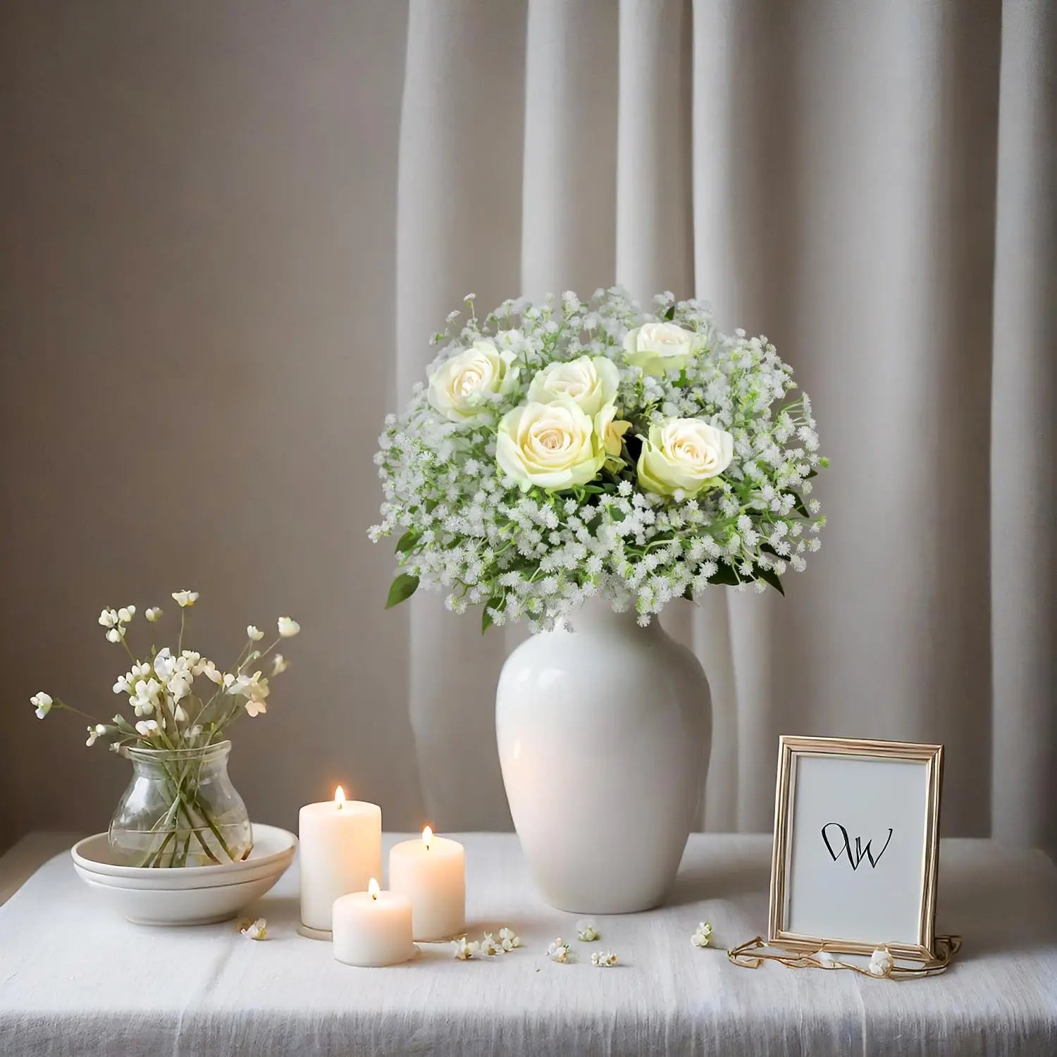 lot de bouquets de fleurs artificielles pour décoration festive et mariage - vue 10 sur 9