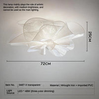 Plafonnier LED en PVC noir pour chambre à coucher