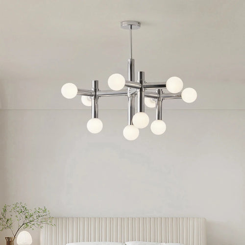 lustre chrome au design artistique pour éclairage d'intérieur