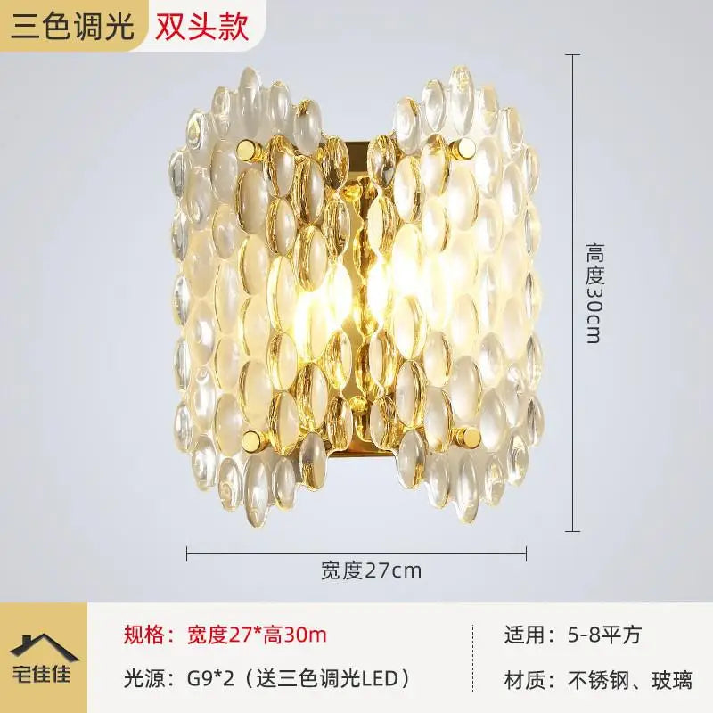 lustre moderne à led en cristal pour décoration nordique - vue 9 sur 10