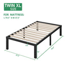 DDPNKL Metal Bed Frame 16 Inch, Heavy Duty Bed Frame with Wooden Slats, 16 Inch Mattress Foundation/No Box Spring Needed
