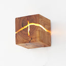 applique murale cube créatif en résine bois massif led fait main