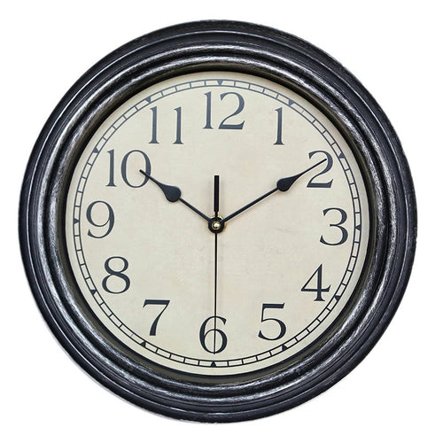 12 Inch Silent Retro Wall Clock Quartz Decorative Table Dial Battery Non-Ticking Digital Clocks for Bedroom,Black