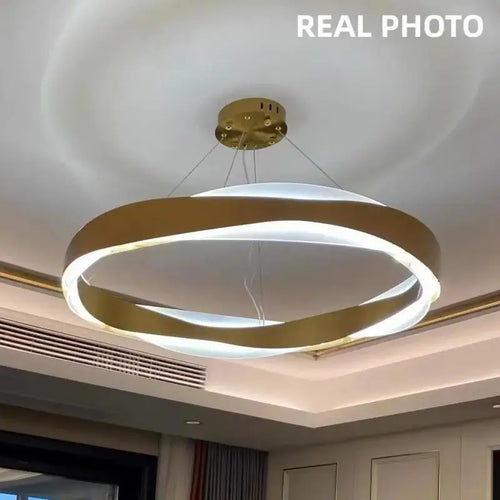 lustre moderne en acier led avec suspension en acrylique