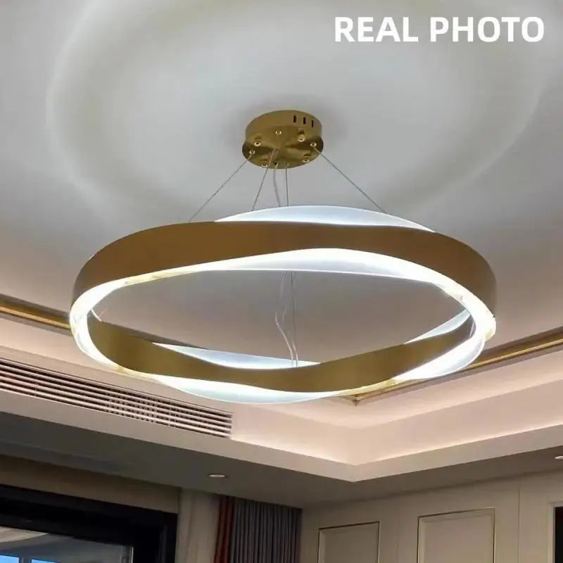 lustre moderne en acier led avec suspension en acrylique - vue 7 sur 18