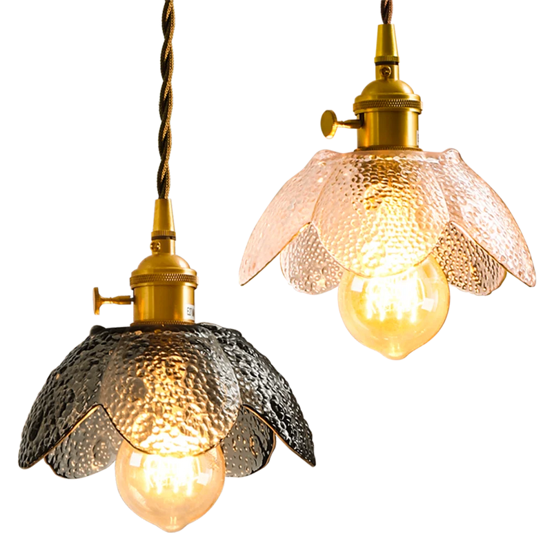 suspension LED en laiton et verre design nordique moderne et antique