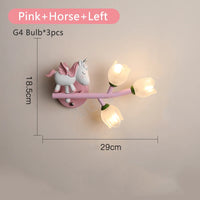 applique murale led g4 fille lapin fleur pour enfants