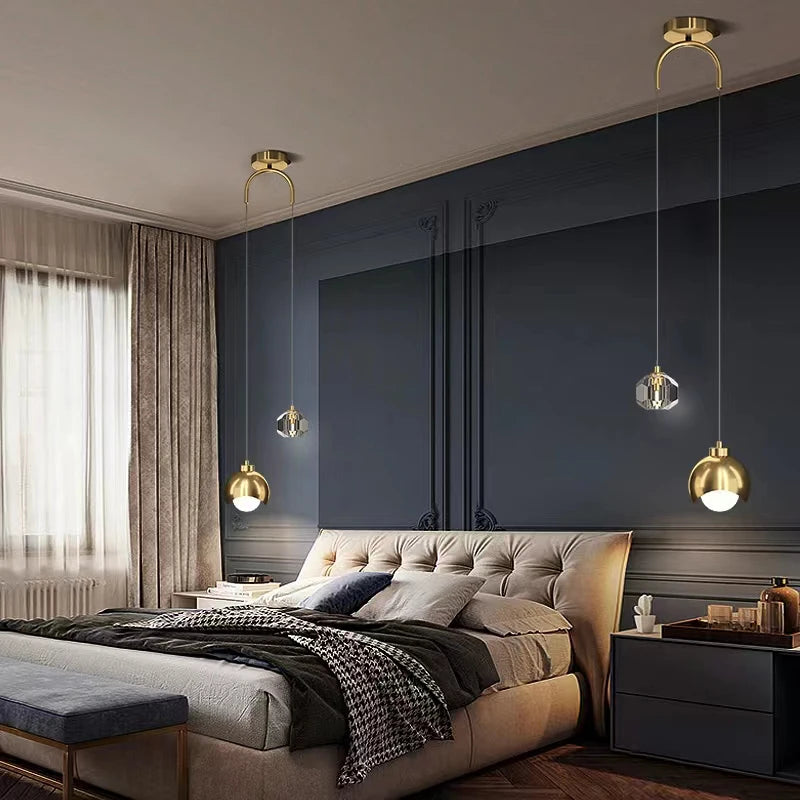 suspension moderne en cristal minimaliste pour intérieur élégant - vue 5 sur 8
