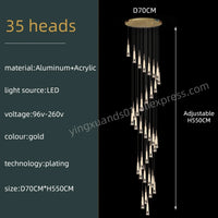 Modern minimalist chandelier for staircases in contemporary acrylic design