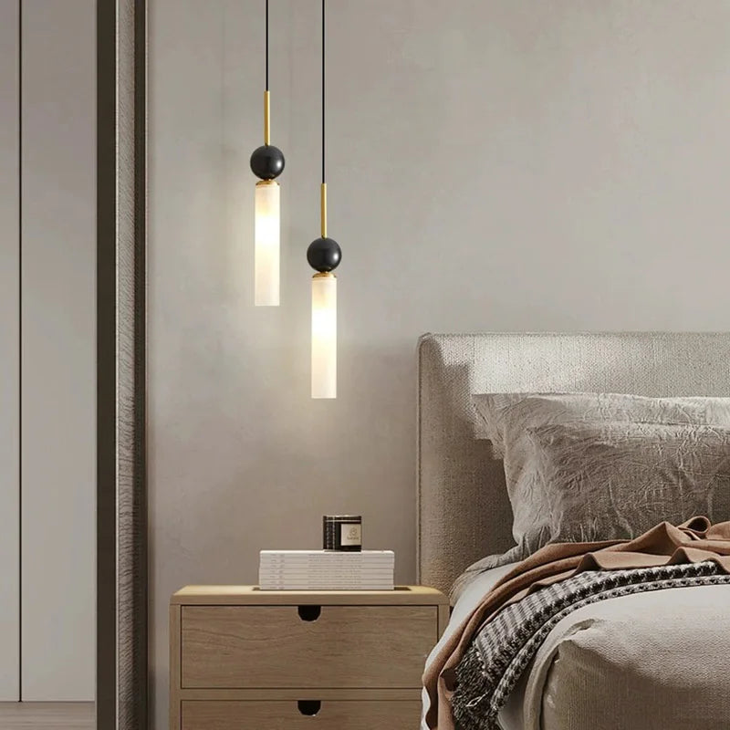 lampes suspendues en marbre et cuivre réglables nouvelle collection - vue 4 sur 16