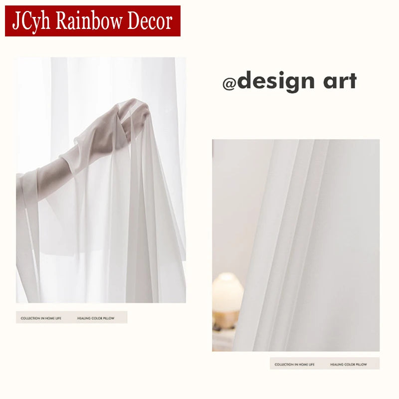 Voilage moderne translucide pour salon chambre balcon - vue 5 sur 7
