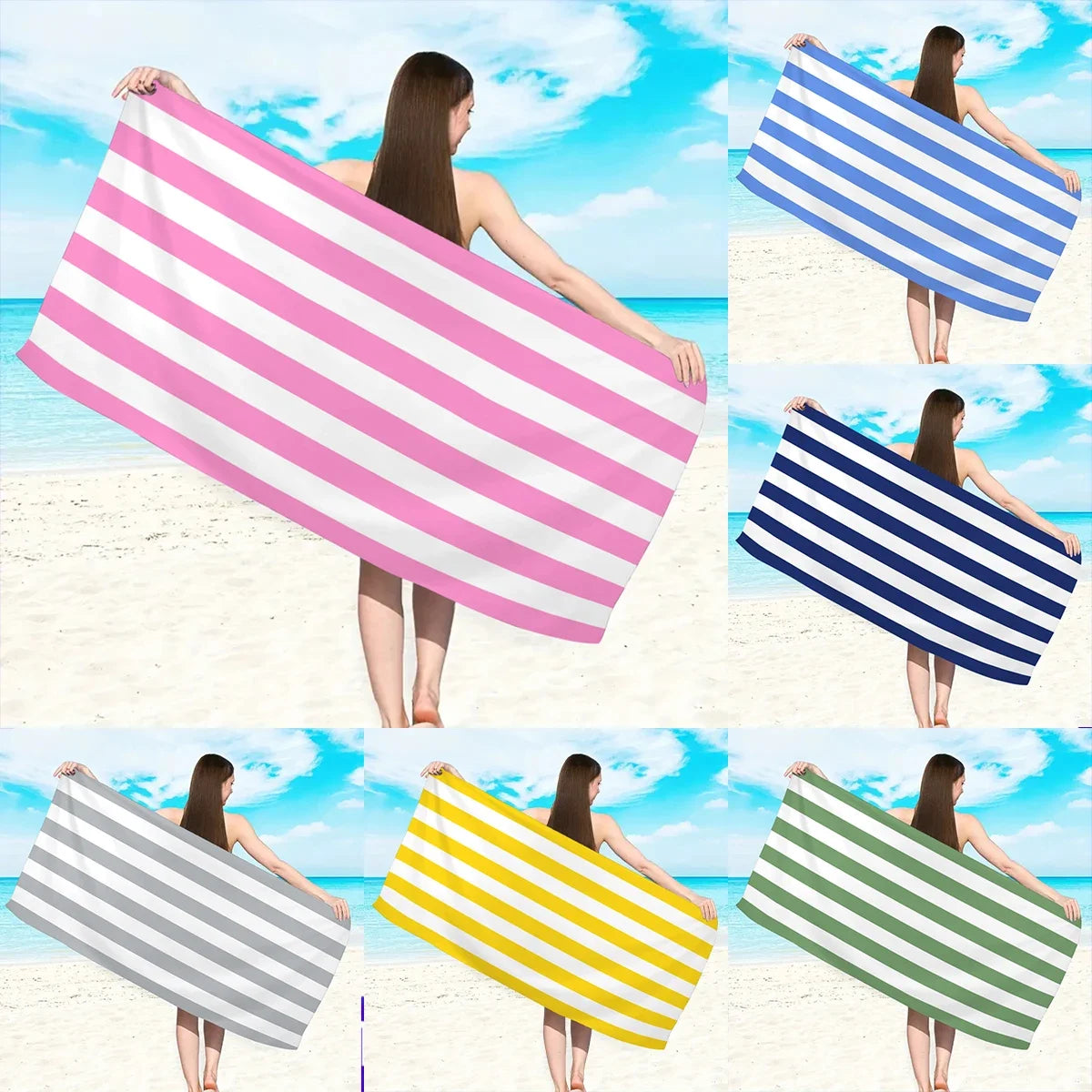 serviette de plage microfibre motifs cartoon séchage rapide - vue 2 sur 5