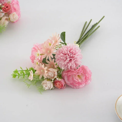 bouquet de roses et œillets en soie décoration florale festive