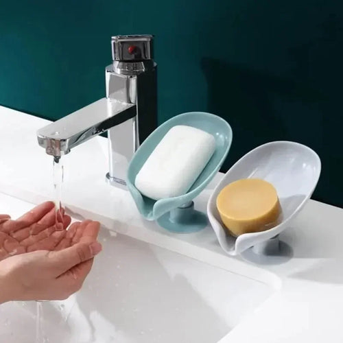 porte-savon en forme de feuille avec ventouse pour salle de bain - vue 2 sur 7