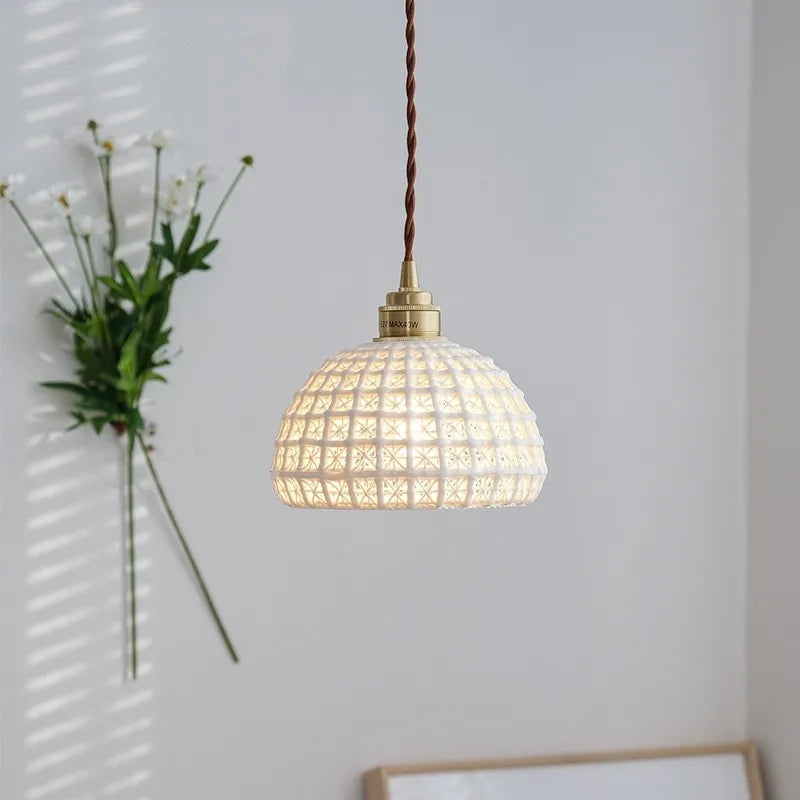 suspension loft vintage en céramique nordique led - vue 3 sur 6