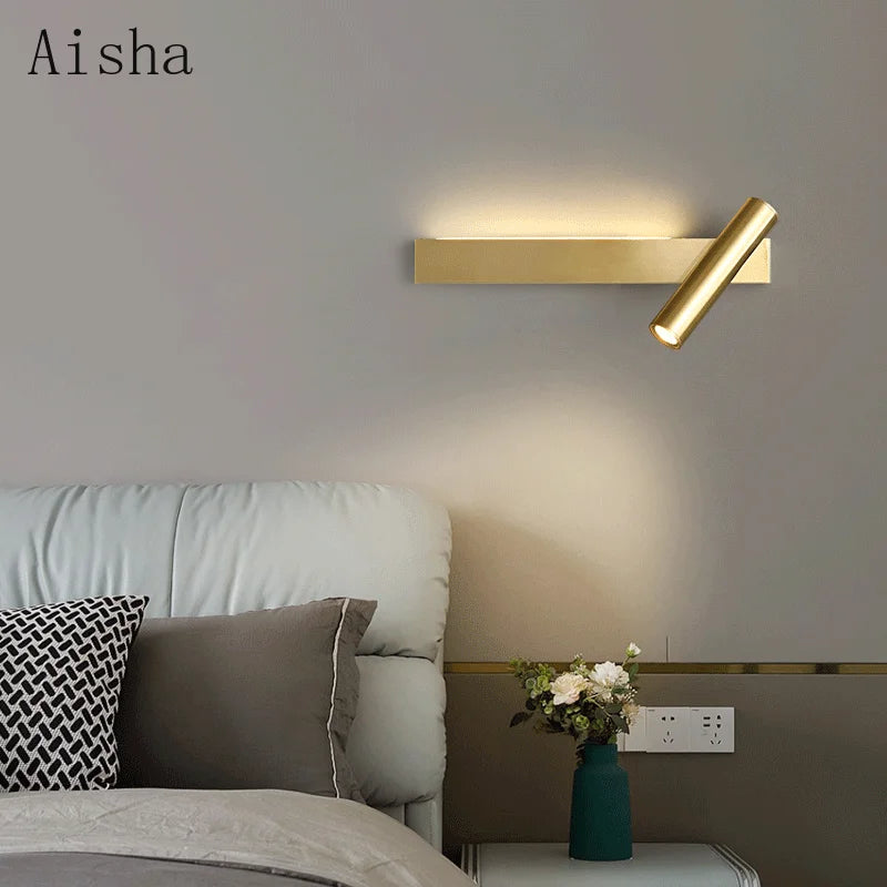 applique murale en cuivre décoration moderne lumière led créative - vue 5 sur 14