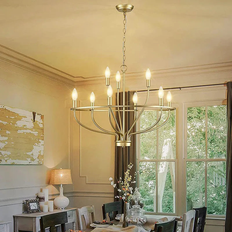 lustre rétro en fer à plusieurs têtes style industriel et loft - vue 4 sur 6
