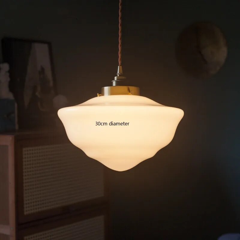 Suspension LED en verre blanc laiteux - vue 10 sur 30